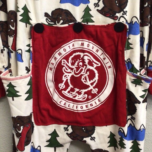 Lazy One Adult Flapjack Long John Trap Door Bear Bum Red Pajamas Large - Picture 4 of 12